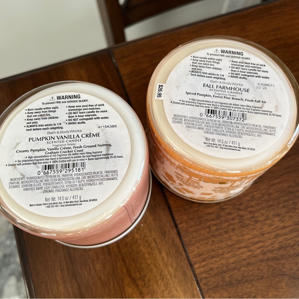 Bath & Body Works Candles Pumpkin Vanilla Creme & Fall Farm House - Picture 4 of 4